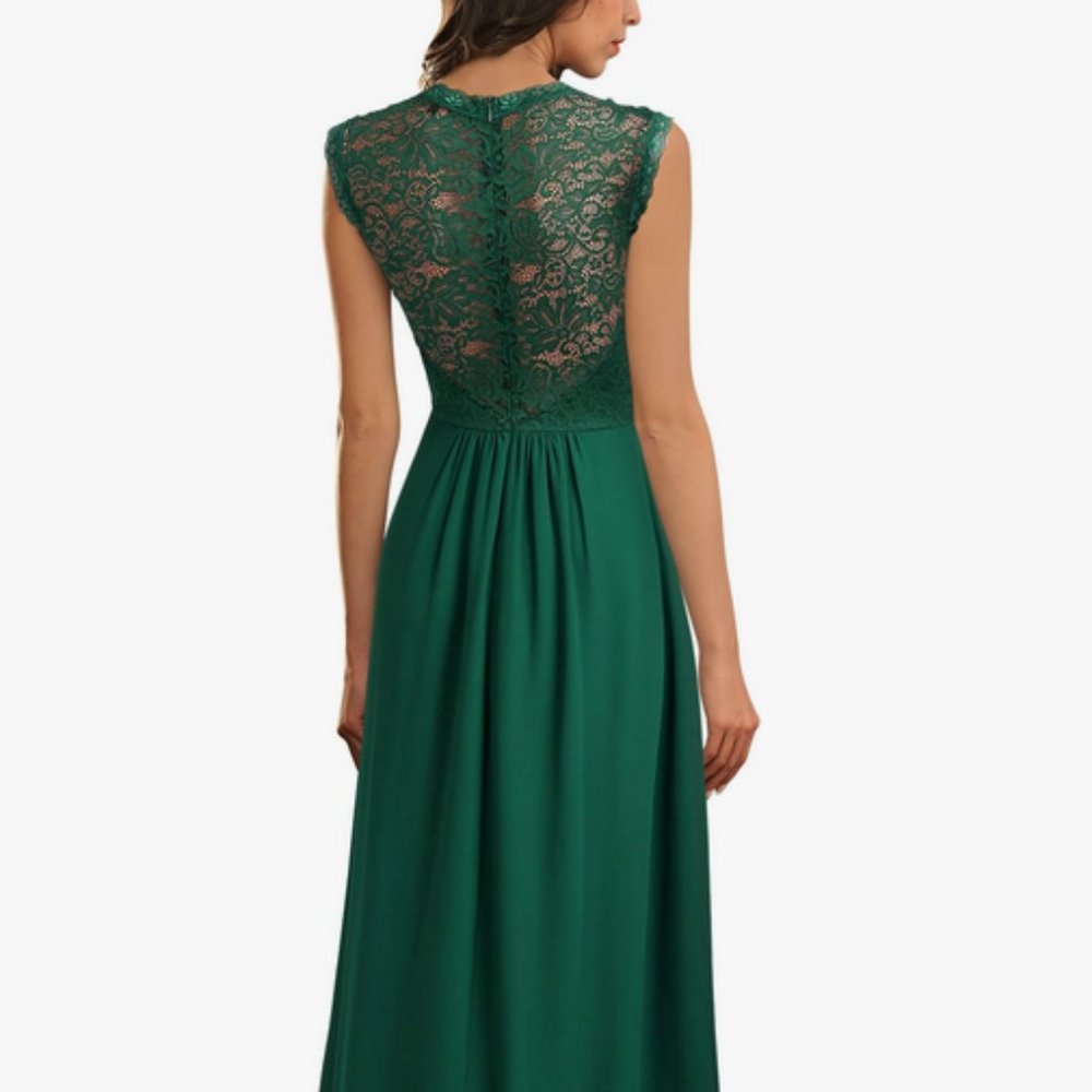 Miusol Women's Casual Deep- V Neck Sleeveless Maxi Dress - sz Large - nwt